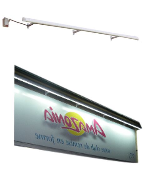 Rampe Lumineuse blanche. Éclairage Double Tube Fluorescent T8 pour éclairage de devanture. Prix dégressifs selon ml